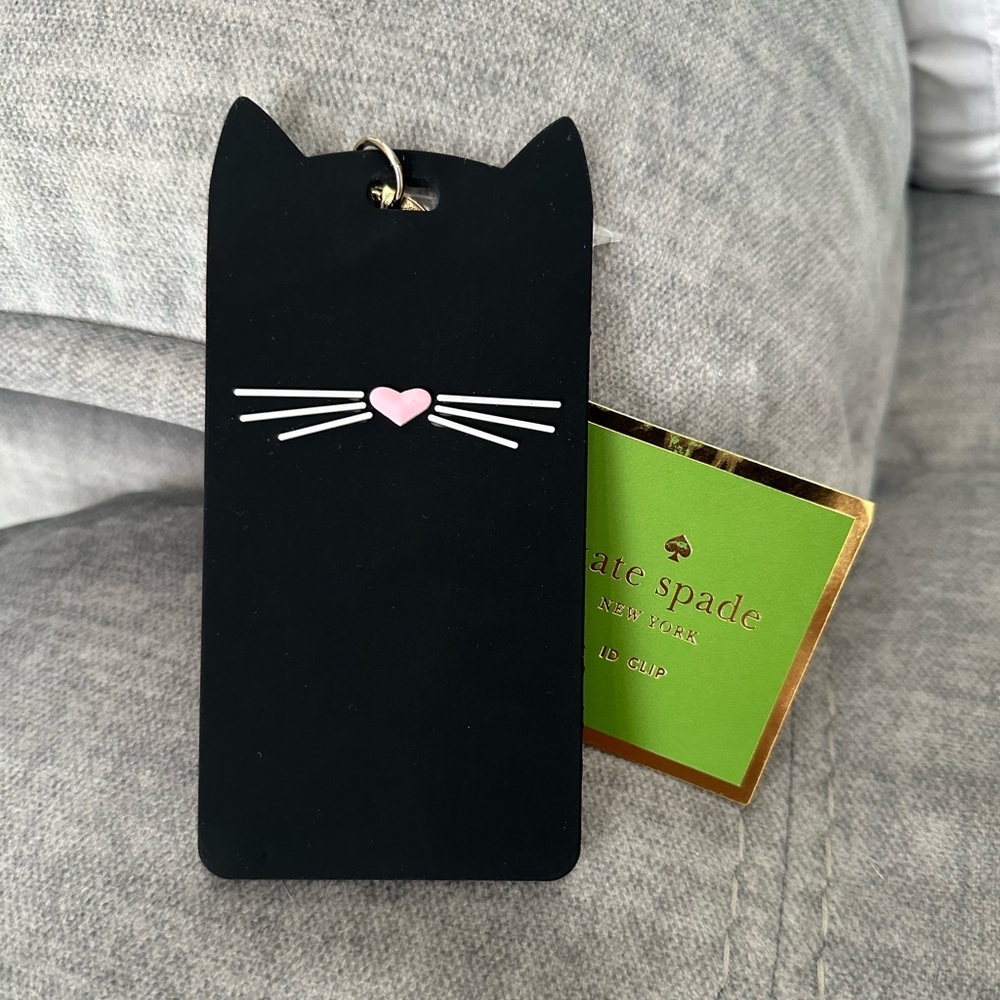 NWT Kate Spade Cat I.D. Holder with clip